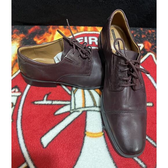 Collection by Clarks 15770 Men's Brown Leather Cap Toe Oxfords Shoes 10‎ 1/2 Med - Picture 1 of 5